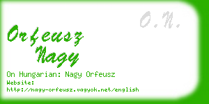 orfeusz nagy business card